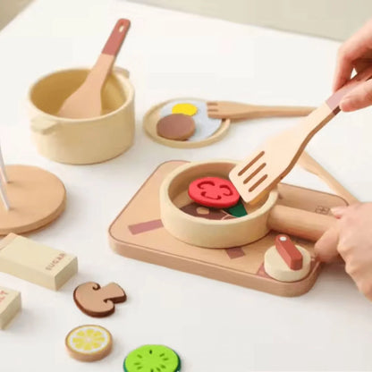 TinyCooks™ – Houten Speelkeukenset Voor Kinderen Vanaf 3 Jaar – Stimuleert Fantasierijk Spel