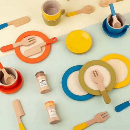 TinyChef™ – Houten Keukenspeelset Voor Kinderen Vanaf 3 Jaar – Stimuleert Fantasierijk Spel