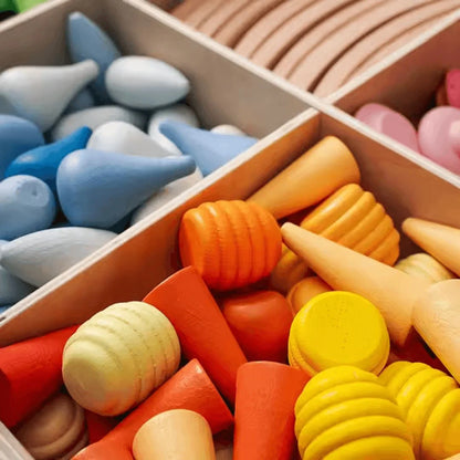 TimberTales™ – Houten Regenboog Bouwblokken Voor Kinderen Vanaf 3 Jaar – Verbetert Creativiteit