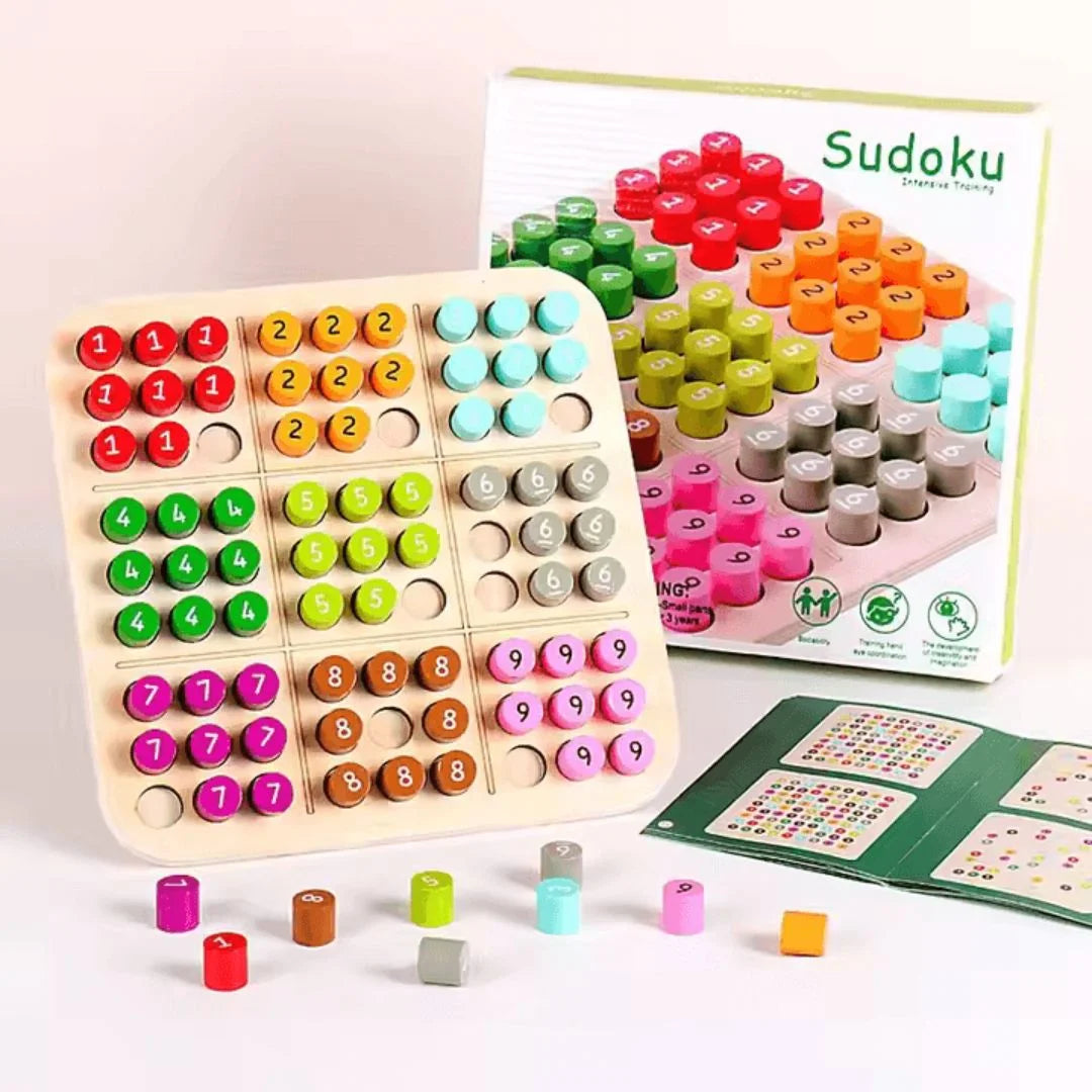 WoodiePlay™ – 3D Houten Sudoku Puzzel Voor Kinderen Vanaf 6 Jaar – Verbetert Probleemoplossende Vaardigheden