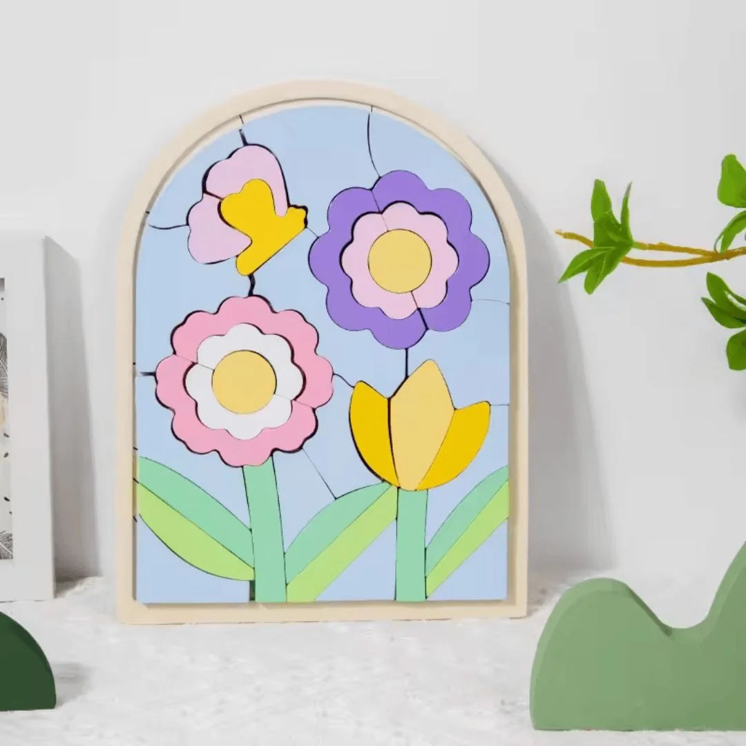RainbowNest™ – Houten Puzzelblokken Voor Kinderen Vanaf 3 Jaar – Verbetert Creativiteit
