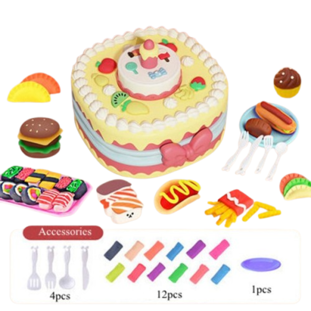 TreatTools™ - Kleurrijke Taart Modelleerset voor kinderen vanaf 3 jaar - Bakken, vormen en fantaseren