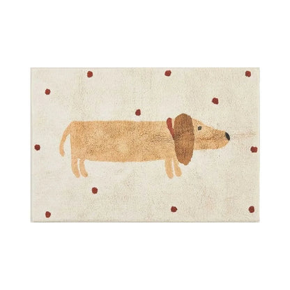 HoundHaven Mat – Zacht Antislip Kindertapijt met Teckelprint