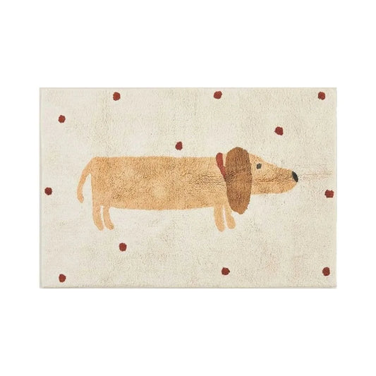 HoundHaven Mat – Zacht Antislip Kindertapijt met Teckelprint