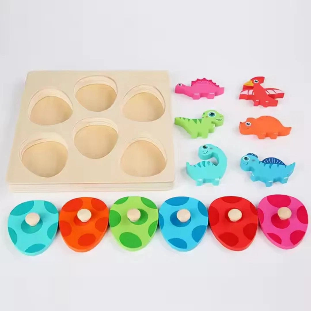 DinoCraft™ - Houten Dinosaurus Puzzelset voor Kleuters