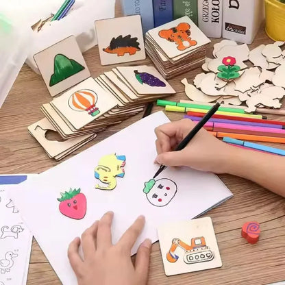 DrawEase™ - Houten sjablonenset voor kinderen