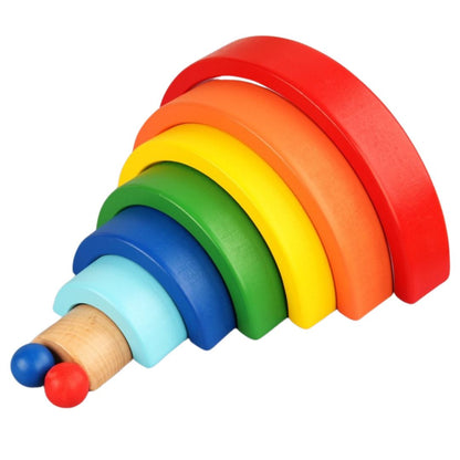 RainbowStack – Grote Houten Regenboogstapel voor Kinderen vanaf 3 Jaar – Stimuleert Creatief Bouwen