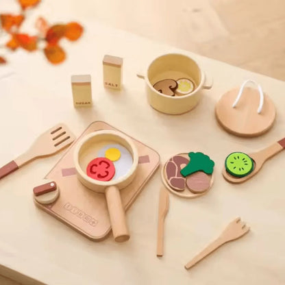 TinyCooks™ – Houten Speelkeukenset Voor Kinderen Vanaf 3 Jaar – Stimuleert Fantasierijk Spel