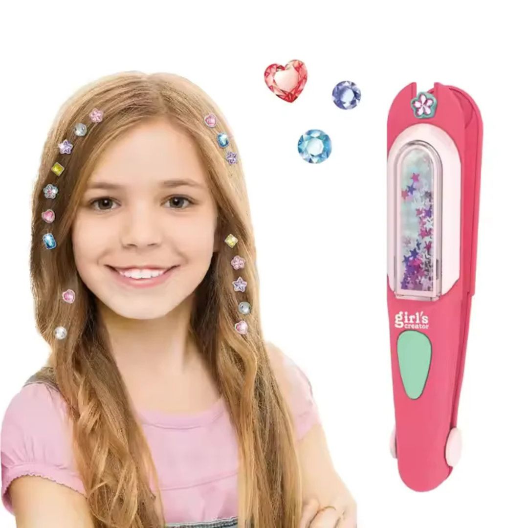GlamDazzle™ – Haarjuwelenstempel Set voor Kinderen vanaf 6 Jaar