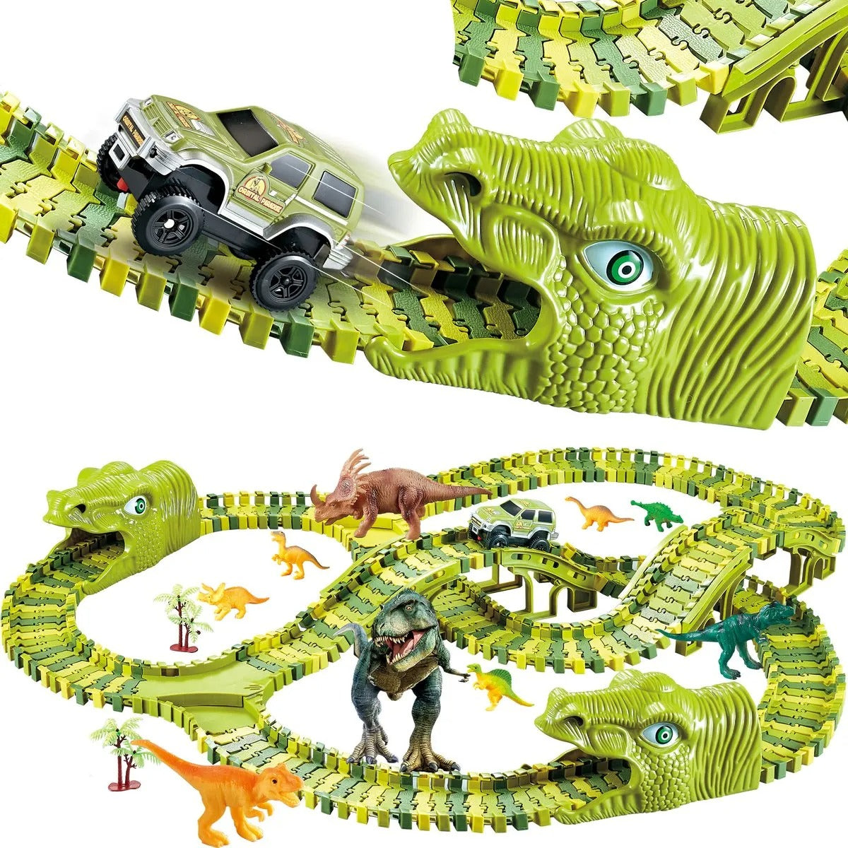 DinoRace - Jurassic Dinosaurus Racebaan Speelset