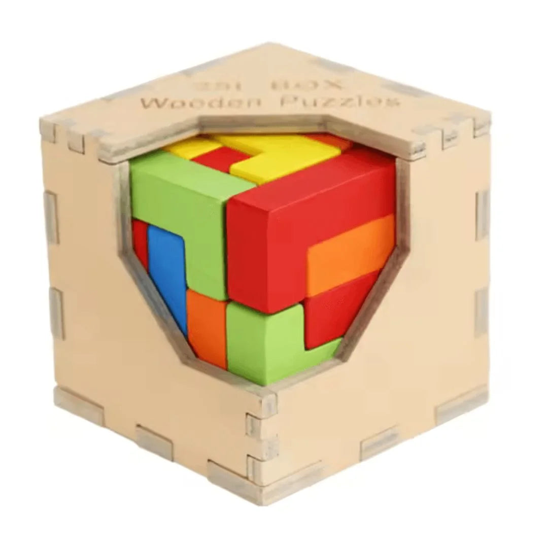 WoodieCraft™ – 3D Tetris Puzzel Trein Voor Kinderen Vanaf 3 Jaar – Verbetert Probleemoplossende Vaardigheden