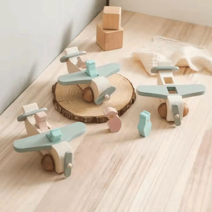 SkyCraft™ – Houten Montessori Vliegtuig Speelgoed voor Kinderen Vanaf 3 Jaar – Verbetert Creativiteit en Motorische Vaardigheden