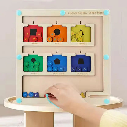 MazeMagnet – Houten Magnetisch Alfabet & Vorm Doolhof voor Kinderen vanaf 3 Jaar