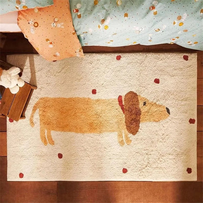 HoundHaven Mat – Zacht Antislip Kindertapijt met Teckelprint