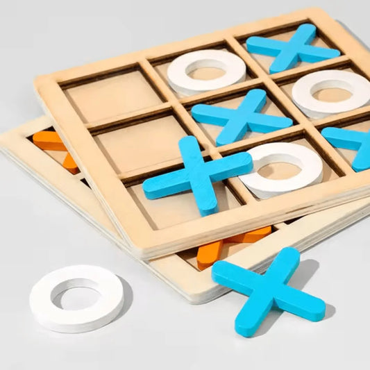 WoodPlay™ – Houten Boter Kaas en Eieren Spel voor Kinderen Vanaf 3 Jaar – Verbetert Strategisch Denken