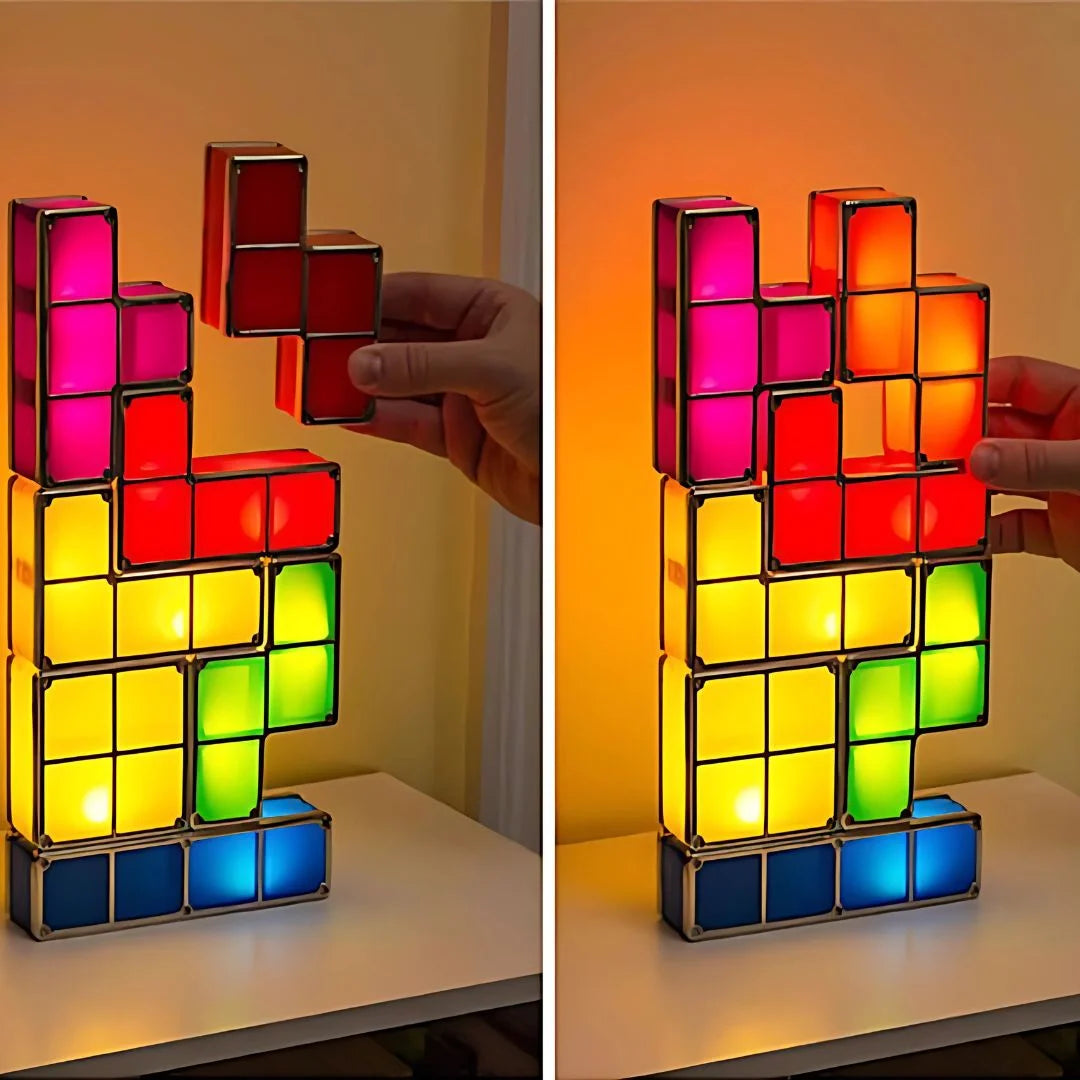 PixelGlow – Stapelbare Tetris Nachtlamp Kinderen 6+