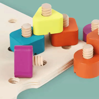 ColorScrew™ – Houten Schroefbord Voor Kinderen Vanaf 3 Jaar – Verbetert Fijne Motoriek