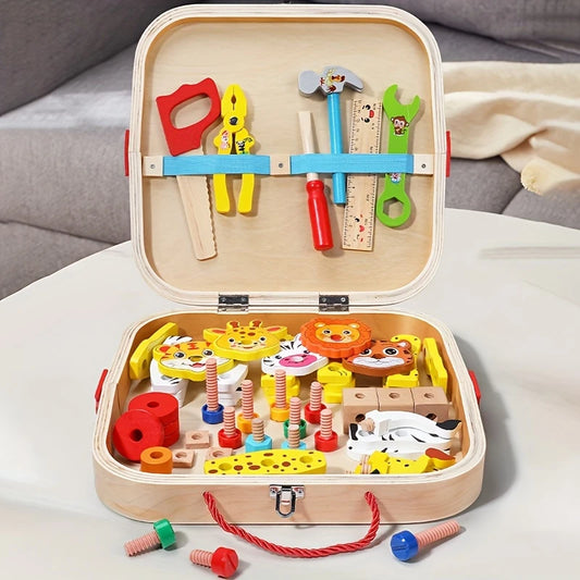 TinkerCritters – Houten Dierengereedschap Set voor Kinderen vanaf 3 jaar – Stimuleert Creativiteit en Fijne Motoriek