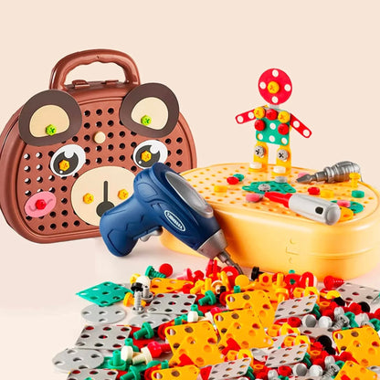 PuzzleCraft - STEM Bouwspeelgoed Set met Boor & Schroeven - Creatieve Puzzel Bouwset - Voor kinderen vanaf 3 jaar