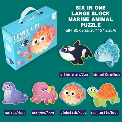 WoodyCraft™ – 6-in-1 Puzzel Voor Kinderen Vanaf 3 Jaar – Verbetert Fijne Motoriek