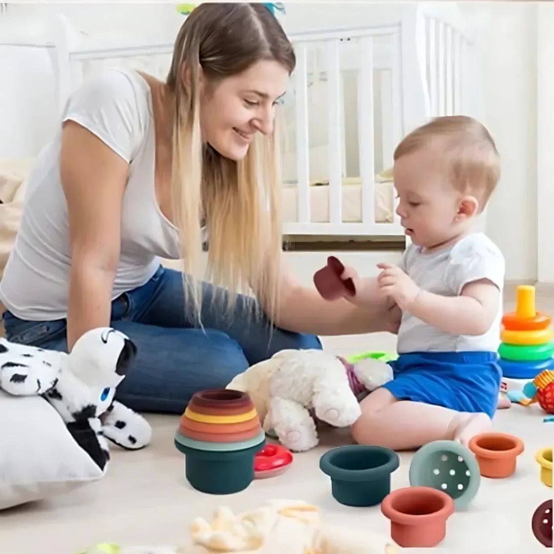 NestieCups – Montessori Stapelbekers voor Kinderen vanaf 1 Jaar – Bevordert Fijne Motoriek & Vroegtijdig Ruimtelijk Inzicht