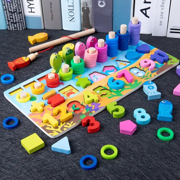 3DPuzzleCraft - 3D Houten Cijferpuzzel Sorteer Montessori-Speelgoed
