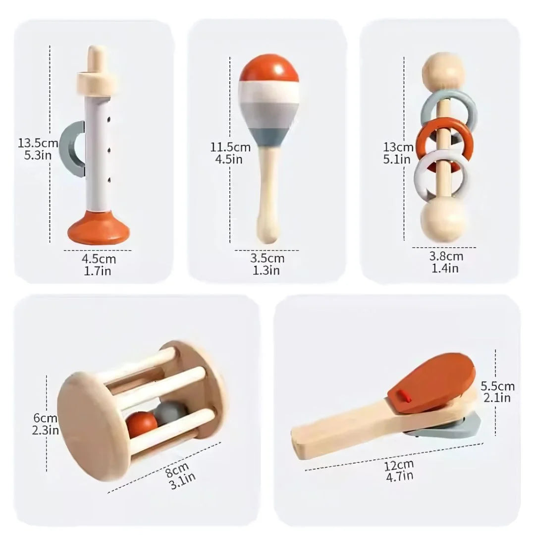 Bellzy™ – Montessori Babybel Rammelaar voor Baby’s vanaf 5 Maanden