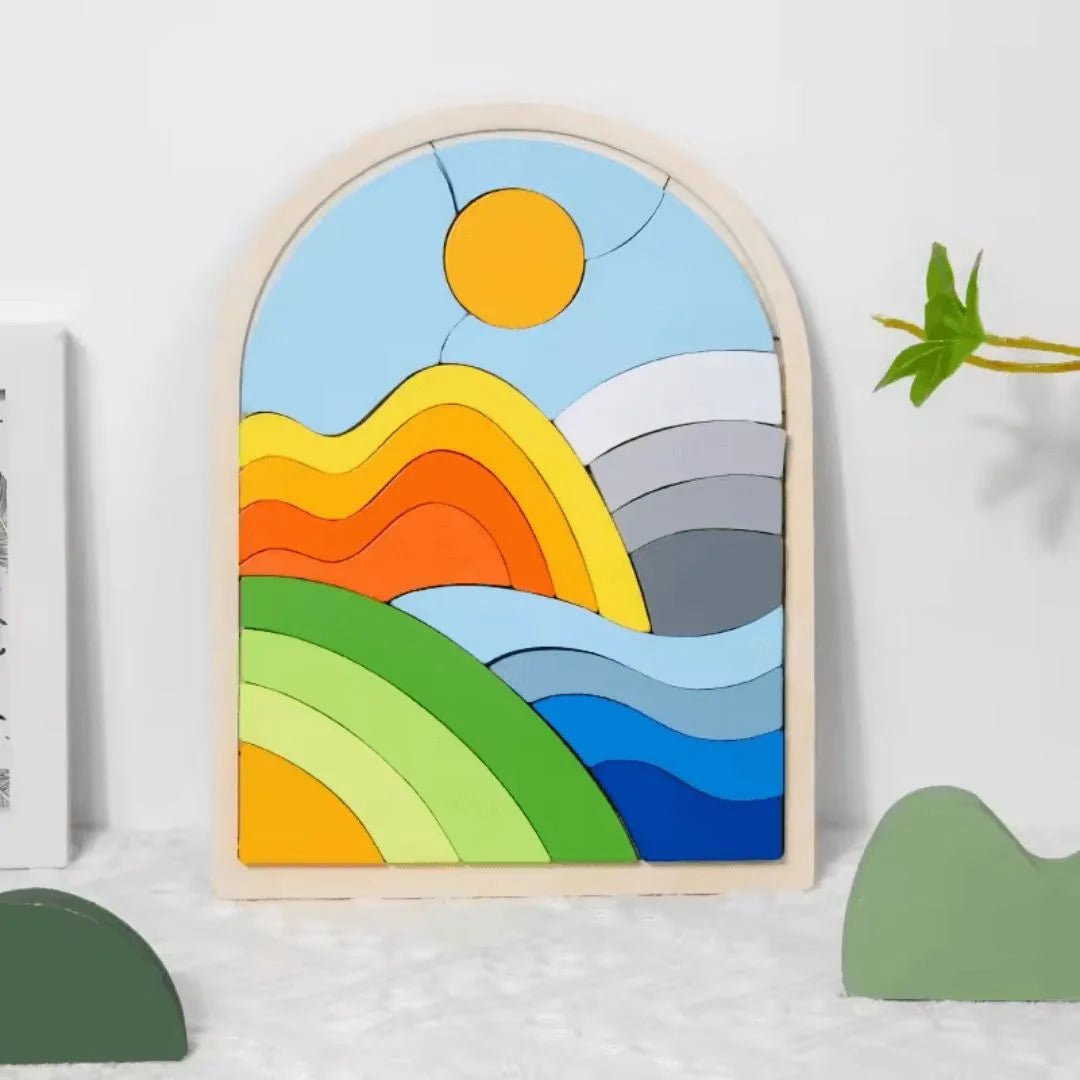 RainbowNest™ – Houten Puzzelblokken Voor Kinderen Vanaf 3 Jaar – Verbetert Creativiteit