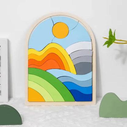 RainbowNest™ – Houten Puzzelblokken Voor Kinderen Vanaf 3 Jaar – Verbetert Creativiteit