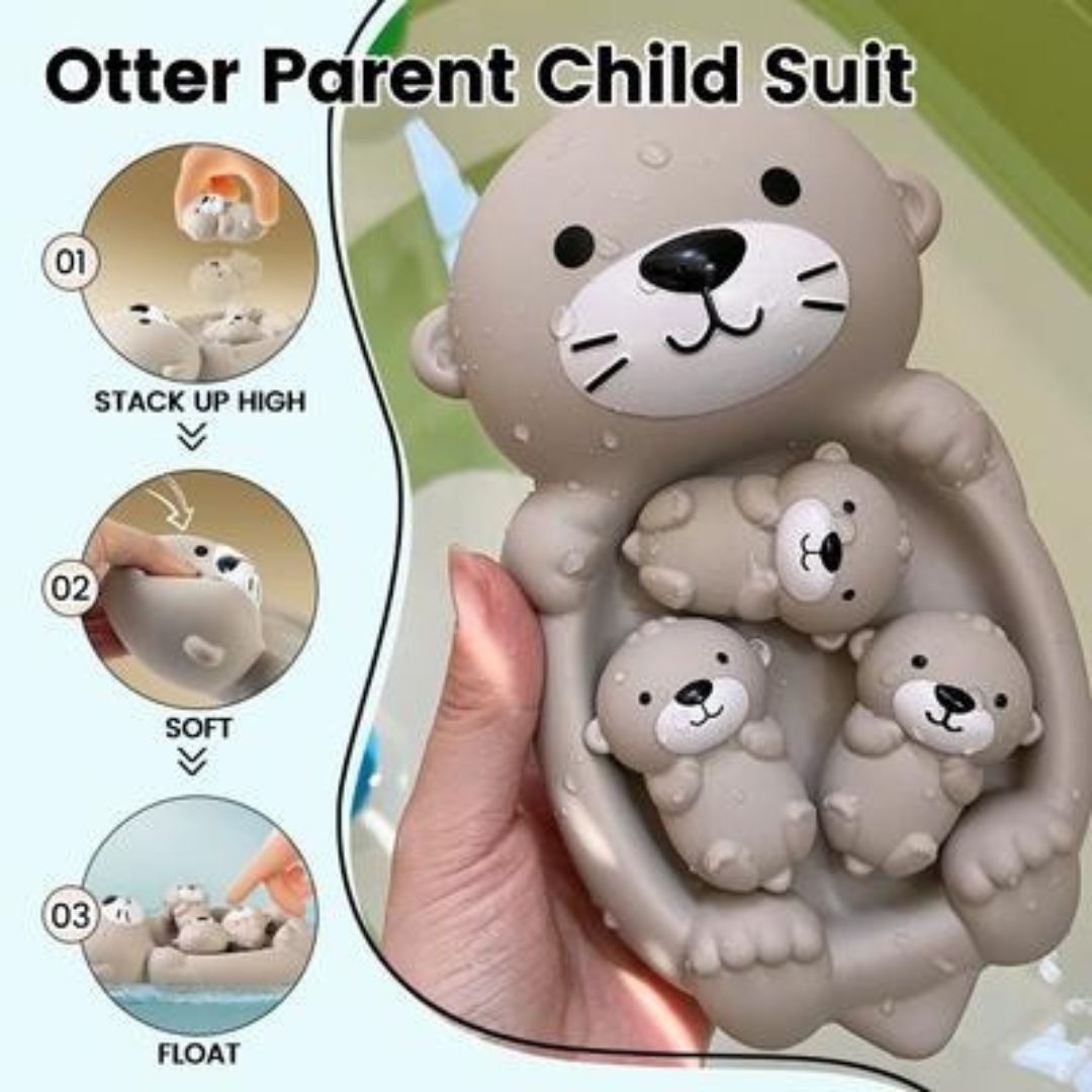 OtterNest – Drijvende Otter Familie Badspeelgoed voor Kinderen vanaf 18 Maanden – Stimuleert Verbinding & Fantasiespel