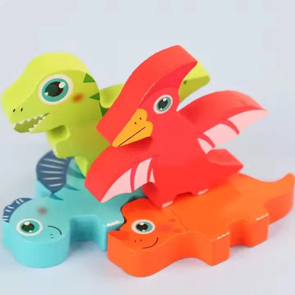 DinoCraft™ - Houten Dinosaurus Puzzelset voor Kleuters
