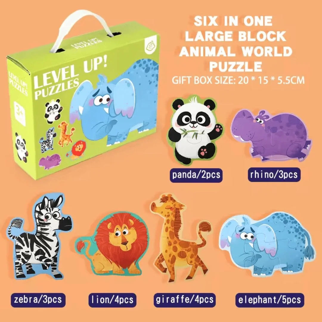 WoodyCraft™ – 6-in-1 Puzzel Voor Kinderen Vanaf 3 Jaar – Verbetert Fijne Motoriek