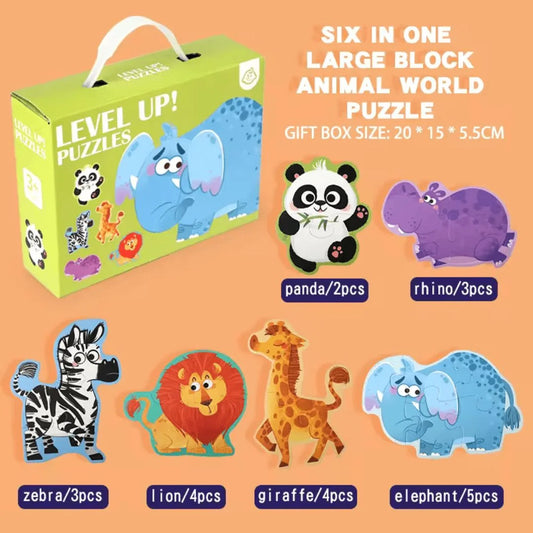 WoodyCraft™ – 6-in-1 Puzzel Voor Kinderen Vanaf 3 Jaar – Verbetert Fijne Motoriek