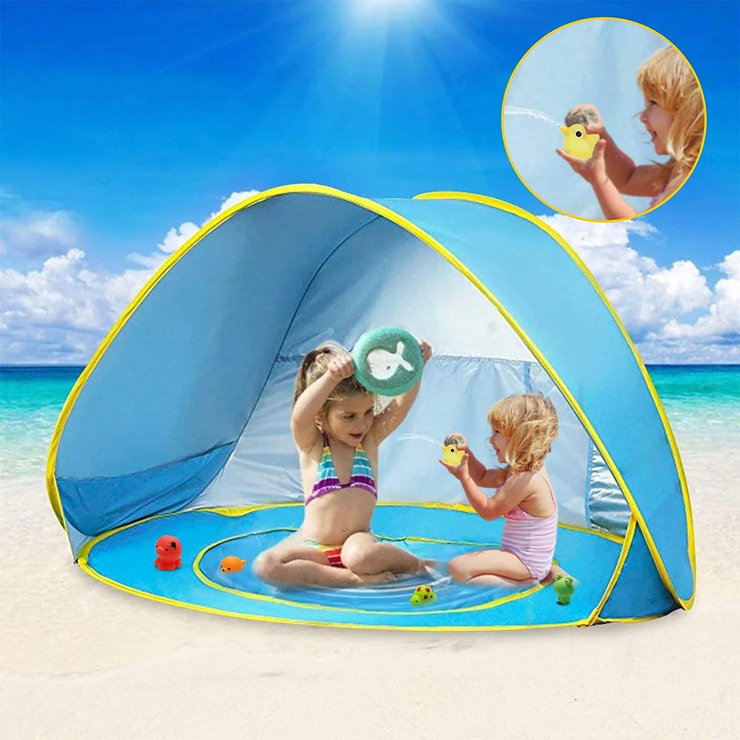 ShadeNest – Pop-Up Zonnetent voor Baby's vanaf 0 Maanden – Ideaal voor Tuin- & Strandplezier
