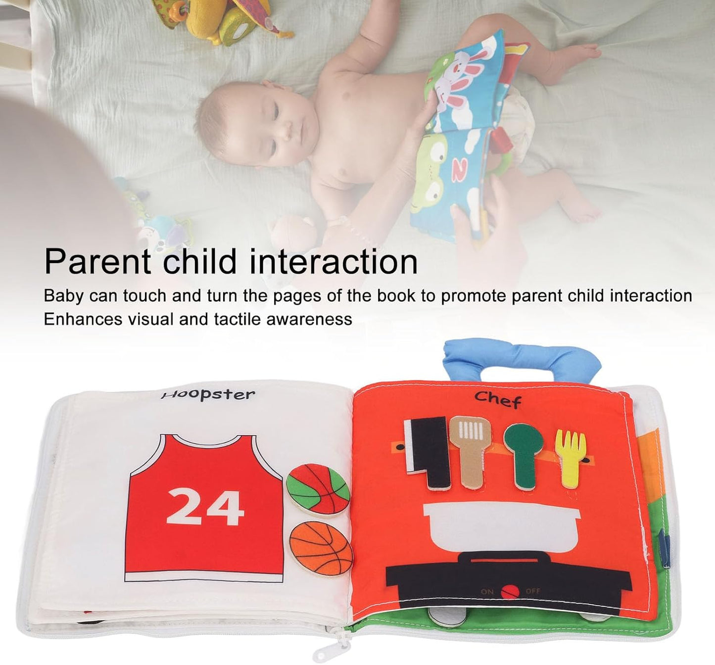 TactileTales – Interactief Zacht Stoffen Boek voor Baby's – Stimuleert Zintuiglijke Ontwikkeling en Fijne Motoriek