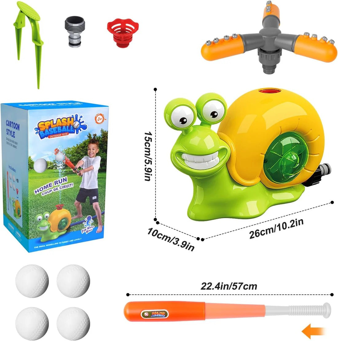 SplashSlugger – Sprinkler Honkbalspel voor Kinderen vanaf 4 Jaar – Verbetert Coördinatie & Zomers Buitenplezier