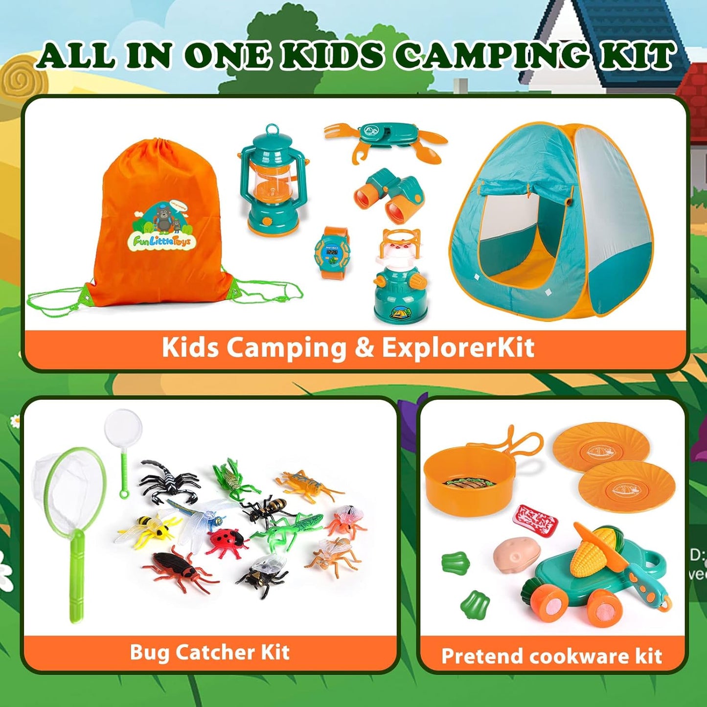 CampsterQuest – Camping Speelset voor Kinderen vanaf 3 Jaar – Stimuleert Rollenspel & Fantasie