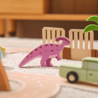 DinoQuest™ – Houten Dinosaurussen Park Set Voor Kinderen Vanaf 3 Jaar – Stimuleert Fantasierijk Spel