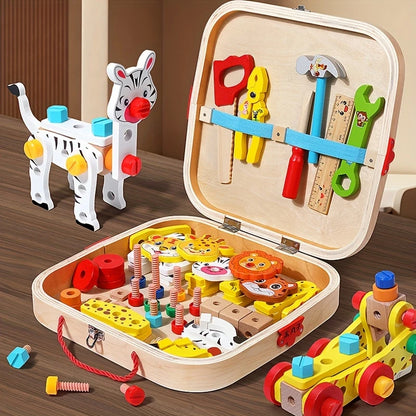TinkerCritters – Houten Dierengereedschap Set voor Kinderen vanaf 3 jaar – Stimuleert Creativiteit en Fijne Motoriek