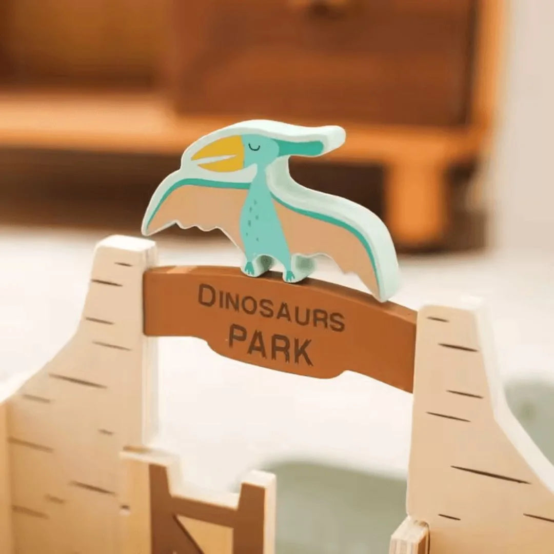 DinoQuest™ – Houten Dinosaurussen Park Set Voor Kinderen Vanaf 3 Jaar – Stimuleert Fantasierijk Spel