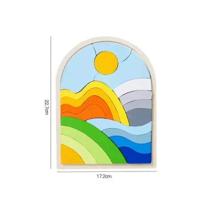 RainbowNest™ – Houten Puzzelblokken Voor Kinderen Vanaf 3 Jaar – Verbetert Creativiteit