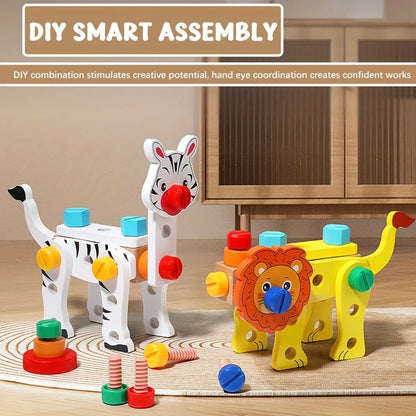 TinkerCritters – Houten Dierengereedschap Set voor Kinderen vanaf 3 jaar – Stimuleert Creativiteit en Fijne Motoriek