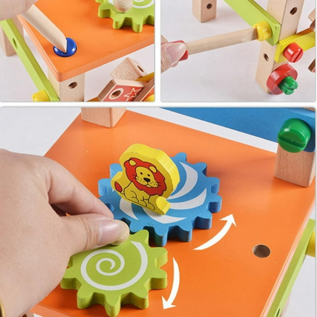 ShapeStruct - Houten Gereedschap en Stoel Bouwset