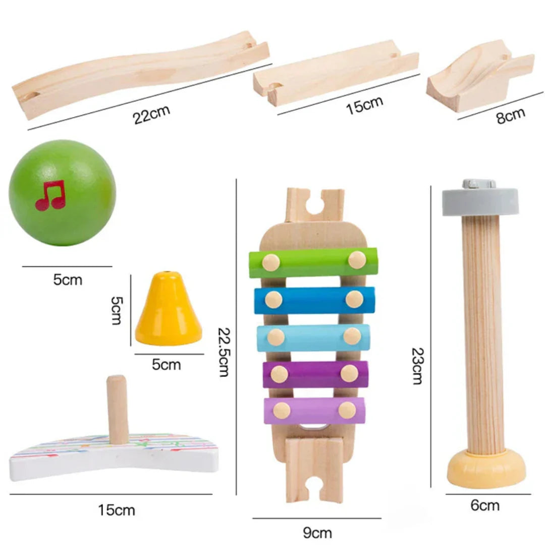 MelodyMaze – Houten Muzikale Knikkerspelbaan voor Kinderen | Creatief Sensorisch Speelgoed vanaf 3 Jaar