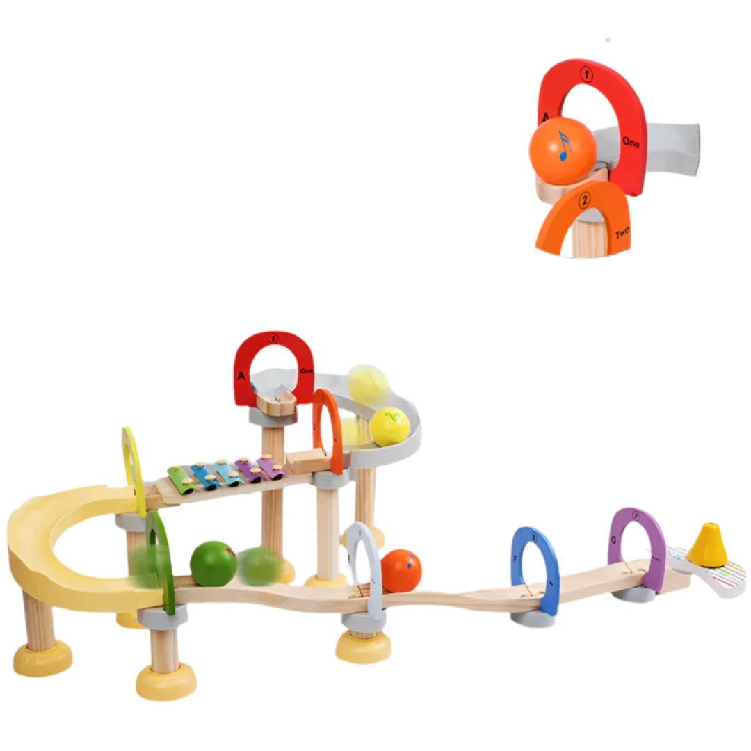 MelodyMaze – Houten Muzikale Knikkerspelbaan voor Kinderen | Creatief Sensorisch Speelgoed vanaf 3 Jaar