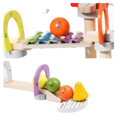 MelodyMaze – Houten Muzikale Knikkerspelbaan voor Kinderen | Creatief Sensorisch Speelgoed vanaf 3 Jaar