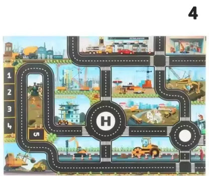 ZoomTown™ – Opvouwbare Auto Avonturen Speelmat Set met Speelgoedvoertuigen – Voor Leeftijd 3+