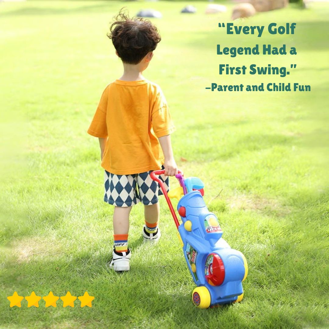 TeeChamp – Kinder Golf Trolley Set vanaf 3 Jaar – Stimuleert Coördinatie & Actief Spel