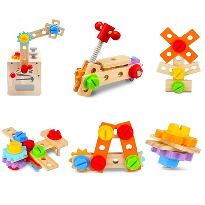 BuildBin – Houten Klusjesman Gereedschapsset | Creatief Timmerman Spel voor Kinderen vanaf 6 Jaar