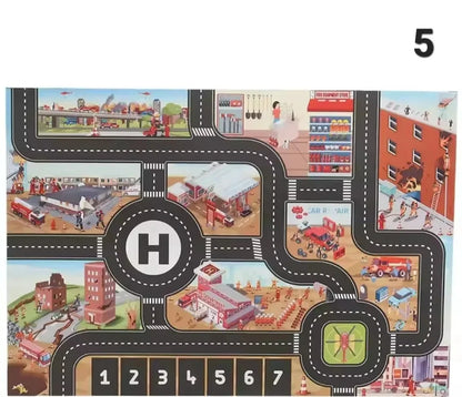 ZoomTown™ – Opvouwbare Auto Avonturen Speelmat Set met Speelgoedvoertuigen – Voor Leeftijd 3+